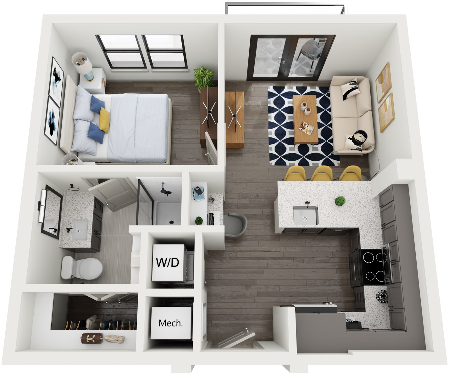1 Bedroom floor plan